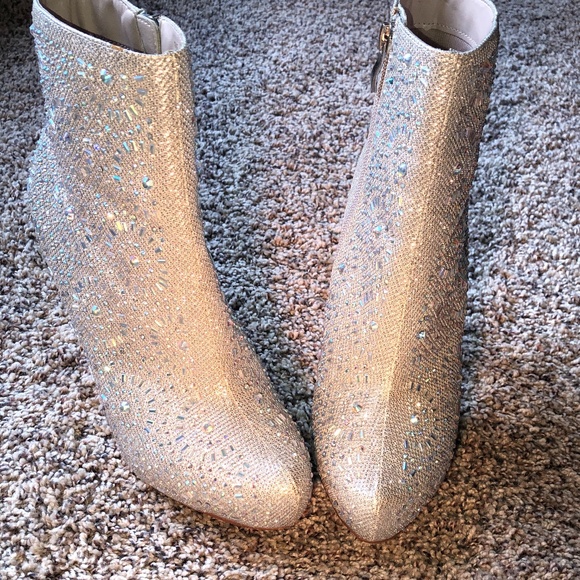 Gray Sparkly Boots - Picture 1 of 5